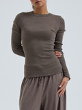 Seamless Basic - Langarmshirt in Braun