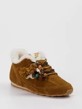 3P - Sneaker warm aus Veloursleder in braun