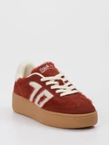 Back 70 - Sneaker XXL aus Velour/Textil in rot