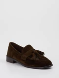 Andrea Puccini - Slipper aus Veloursleder in braun