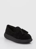 FitFlop - Slipper aus Veloursleder in schwarz