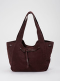 Les Visionnaires - Shopper aus Veloursleder in rot