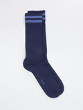 Falke - Socke uni aus Baumwolle in blau
