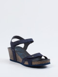 Panama Jack – Keilsandalette aus Nubukleder blau