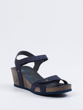Panama Jack – Keilsandalette aus Nubukleder blau