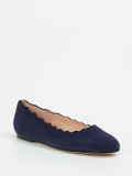 Andrea Puccini – Ballerinas aus Veloursleder Dunkelblau