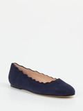 Andrea Puccini – Ballerinas aus Veloursleder Dunkelblau