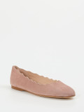 Andrea Puccini – Ballerinas aus Veloursleder Altrosa