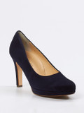 Paul Green – Plateau-Pumps aus Veloursleder dunkelblau