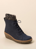 El Naturalista – Keilabsatz-Stiefelette aus Nubukleder Blau
