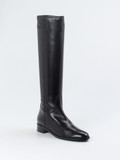 Konstantin Starke – Kniehohe Stiefel aus Glattleder schwarz