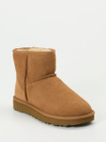 UGG – Lammfell-Boots aus Veloursleder kastanienbraun