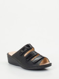 Finn Comfort – Pantolette aus Lackleder Schwarz