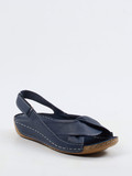 Andrea Conti – Slingback-Sandalen aus Kalbleder Dunkelblau