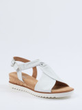 Gabor Comfort – Keilsandalette aus Kalbleder weiß