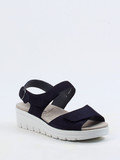 Semler – Sandalen aus Veloursleder Dunkelblau