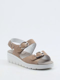 Semler – Komfort-Sandale aus Veloursleder Beige