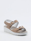 Semler – Komfort-Sandale aus Veloursleder Beige