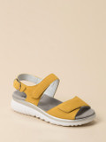 Semler – Komfortsandale aus Veloursleder gelb