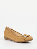 Gabor Comfort – Ballerinas aus Veloursleder hellbraun
