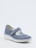 Semler – Klett-Ballerina aus Veloursleder taubenblau