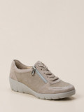 Semler – Komfort-Sneaker aus Veloursleder in Beige
