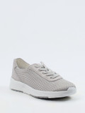 Semler – Komfort-Sneaker aus Mesh und Veloursleder Hellgrau