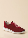 Semler – Komfort-Sneaker aus Mesh und Veloursleder rot