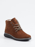 Semler – Stiefelette aus Veloursleder mittelbraun
