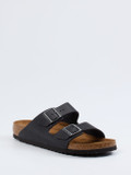 Birkenstock – Zweiriemer-Pantolette aus Kalbleder schwarz