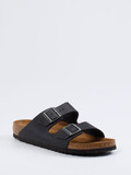 Birkenstock – Zweiriemer-Pantolette aus Kalbleder schwarz