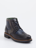 Galizio Torresi – Brogue-Boots aus Kalbleder Schwarz