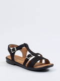 Ricosta – Riemchensandalen aus Nubukleder schwarz