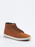 HUB – Mid-Top Sneaker aus Fettleder rostbraun