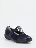 Stuppy – Mary Jane aus Velours- und Glattleder blau