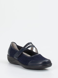 Stuppy – Mary Jane aus Velours- und Glattleder blau
