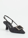 Konstantin Starke – Slingback-Pumps aus Flechtleder schwarz