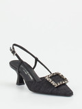 Konstantin Starke – Slingback-Pumps aus Flechtleder schwarz