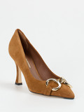Konstantin Starke – Pumps aus Veloursleder cognacbraun