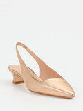 Andrea Puccini – Slingback-Pumps aus Metallicleder Roségold
