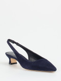 Andrea Puccini – Slingpumps aus Veloursleder Dunkelblau