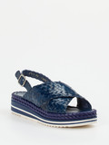 Pons Quintana – Plateau-Sandalen aus Flechtleder Marineblau