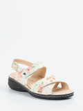 Finn Comfort – Sandalen aus geprägtem Leder floral