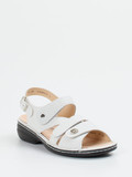 Finn Comfort – Sandale aus geprägtem Leder Weiß
