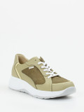 Finn Comfort – Sneaker aus Kalbleder in Olivbeige