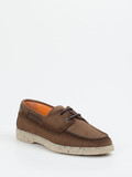 Santoni – Bootsschuh aus Veloursleder braun