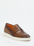 Santoni – Loafer aus Kalbleder in Mittelbraun