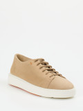 Santoni – Sneaker aus Veloursleder Beigebraun