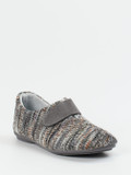 Varomed – Klett-Hausschuh aus Textilstrick Grau-Melange