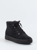 Christian Dietz – High-Top Sneaker aus Veloursleder Schwarz